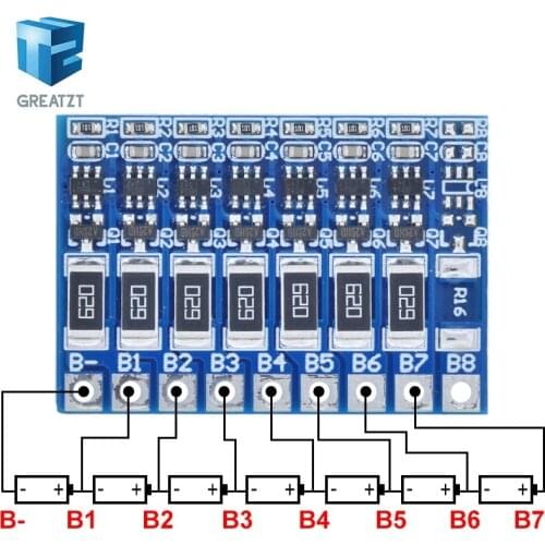 TZT 7S 29.4V 4.2V Balance Function Protection Board 66mA 7S Li-ion Lipo Battery Lithium 18650 Batteries Balanced Module BMS PCB