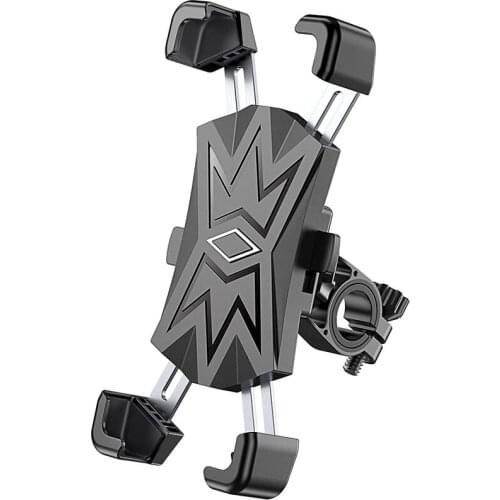 Bike Phone Mount with 4 Stainless Steel Clamps,Stable&360 Rotation Phone Mount Holder for iPhone,4.5 to 7.2 inch Phones