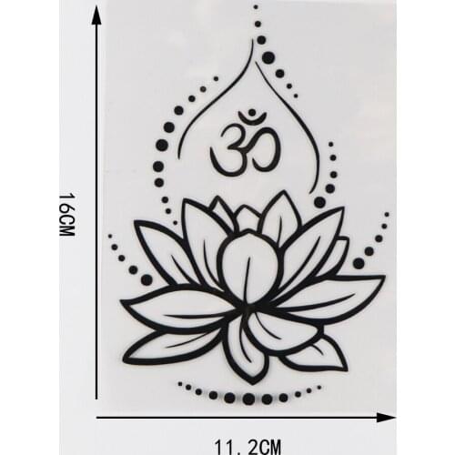 YJZT Modern Cartoon Car Sticker Decorative Style of Buddhist Lotus Modeling Decal PVC Sunscreen Waterproof Fashion Auto Decals