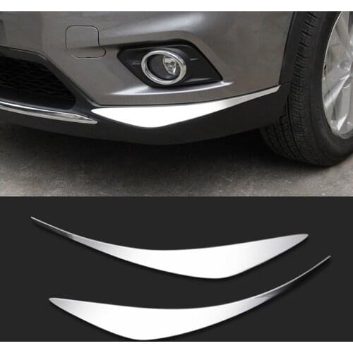 For Nissan X-trail X Trail T32 Rogue 2014 2015 2016 Front Bumper Corner Protector Cover Trim ABS Chrome Car Accessories 2pcs