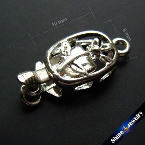 10 PCS DIY Natural Stones Bracelets Pearls Necklace Making Findings Supplies Flower Charm Closures Connector Box Clasps 8mm