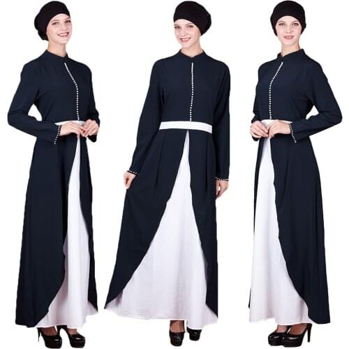 Kaftan Muslim Long Sleeve Vintage Women Loose Maxi Dress Islamic Abaya Jilbab Turkish Dubai Robe Cocktail Party Robe Caftan Gown