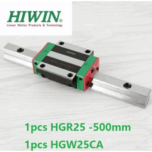 1pcs 100% original Hiwin linear rail guide HGR25 -L 500mm + 1pcs HGW25CA HGW25CC flange block carriage for cnc