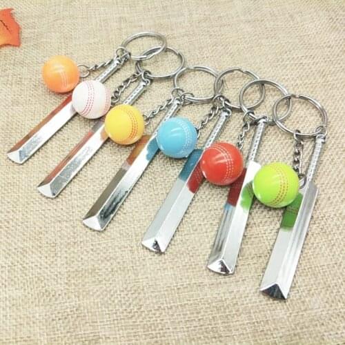 3D cricket keychain cute key ring for women cricket bat key chain key holder creative portachiavi llaveros hombre bag charm