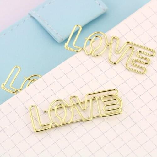 4PCS/LOT Electroplated Gold Pin Folder t06 School Stationery Bow H0060 Metal Paper Clip