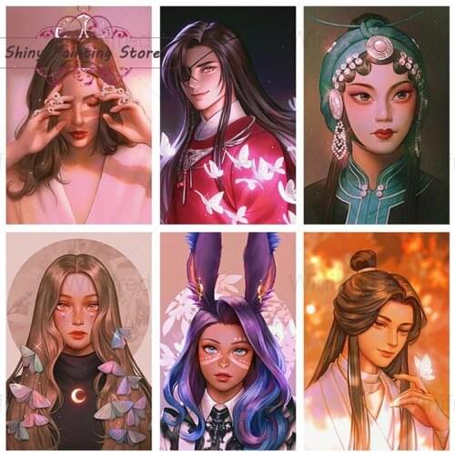 5D Diamond Embroidery Boy Girl Comic Character Portrait Illustration Cross Stitch Kit Diamond Painting Home Decoration DIY Gift