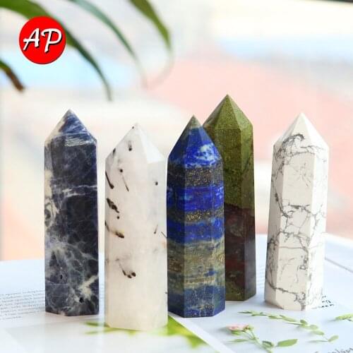 8-9cm Natural Crystal Columns Amethyst Point Rose Quartz Obelisk Wand Ore Mineral Crafts Home Decoration 1PC