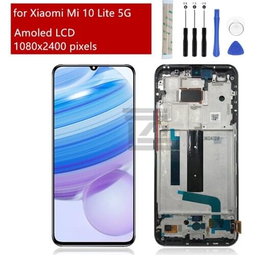 Amoled for Xiaomi Redmi 10X 5G lcd display Touch Screen Digitizer assembly +Frame for Redmi 10X 5G LCD replacement repair parts