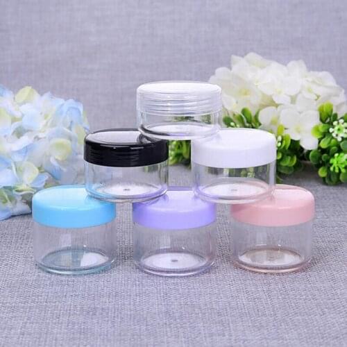 10g 15g 20g Cosmetics Jar Box Makeup Cream Nail Art Cosmetic Bead Storage Pot Container Bottle Portable Plastic Case 50pcs/lot