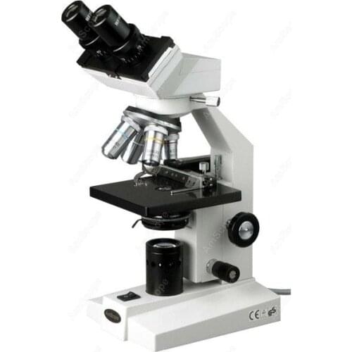 Binocular Biological Microscope--AmScope Supplies 40X-1000X Binocular Biological Microscope w/ Mech. Stage