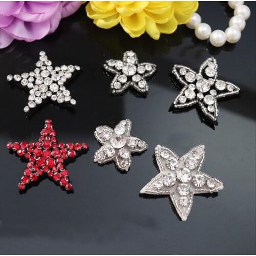 6pcs/lot 6Kinds Handmade Beads DIY Accessories Clothes Decorative Cloth Patch Decoration Horned Star Sticker Accessories A154