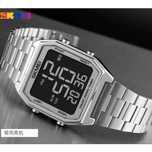SKMEI 2 Time Men Digital Sport Watches Brand Countdown Stopwatch Fashion LED Electronic Wristwatch Male Reloj Hombre