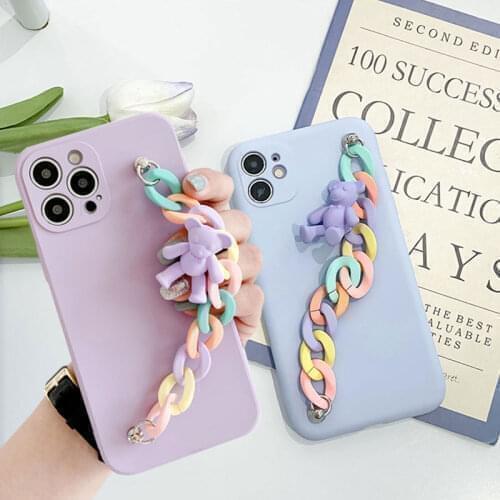 Candy Wrist Bracelet Soft Case For Samsung Galaxy S10 Lite S20 S21 FE Ultra Plus Note10 Pro Lite A31 A32 A52 A72 A51 A71 Case
