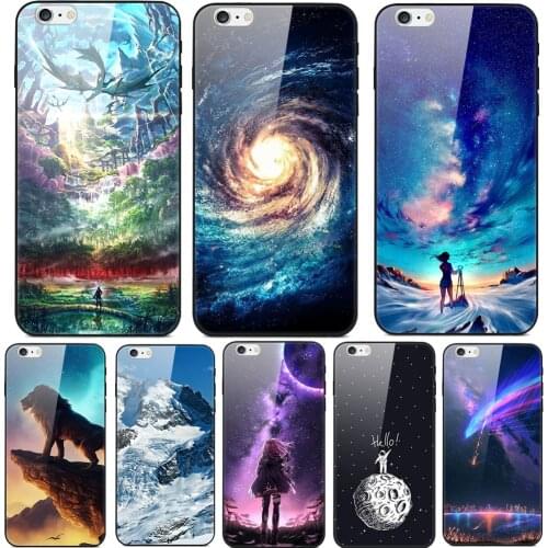 For iPhone 6 6S 6 S Plus Tempered Glass Case Hard Back Glass Cover Phone Case For iPhone 7 8 Plus Luxury TPU Bumper Cases Capa