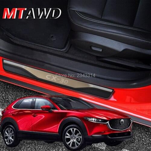 For Mazda CX-30 CX30 2017 2018 2019 2020 Accessories Stainless Door Sill Scuff Kick Plate Protector Trim Guard Cover Car Styling