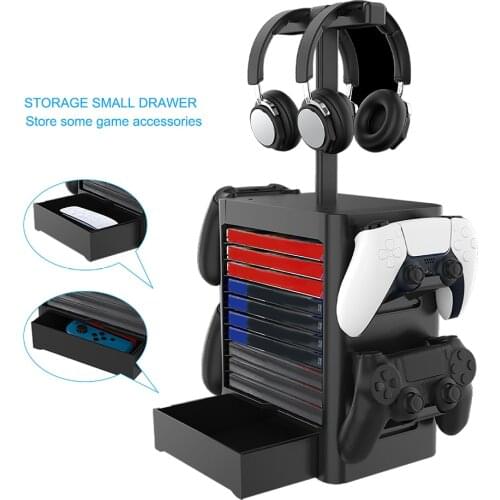 For Nintendo Switch PS5 / PS4 / XBOX series CD disc headphone storage rack multi-function game console bracket game accessories