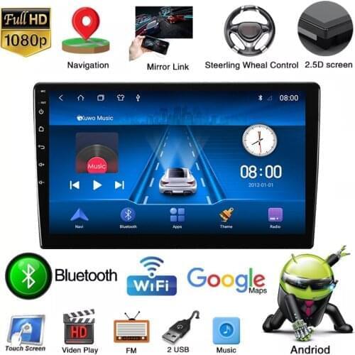 For Universal Host Broadcast Video Stereo GPS Navigation Android 10 9.0 inch 2.5D 4-core Car DVD Multimedia Player