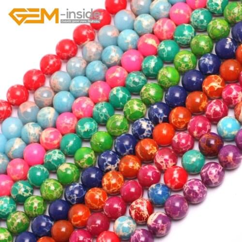 Gem-inside 8mm Sea Sediment Jaspe r Beads DIY Beads For Jewelry Making Strand 15 inches DIY !Free Shipping! Hot Fashion