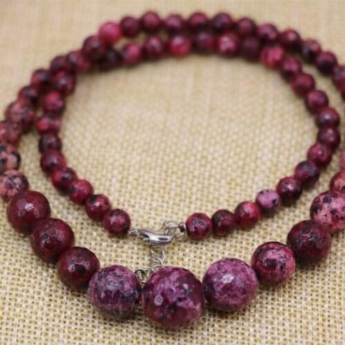 Hot sale 6-14mm red stone faceted round beads tower chain necklace for women new fashion gift choker charms jewelry 18inch B3138