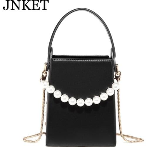 JNKET New Handbag Women Big Cigarette Box Chain Bag PU Leather Shoulder Bag Fasion Crossbody Bag Ladies Sling Bag