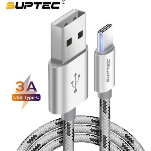 SUPTEC USB Type C Cable 3A Fast Charging Data Wire Quick Charge 3.0 Type-C Phone Charger Cable for Samsung S9 S8 Huawei Xiaomi