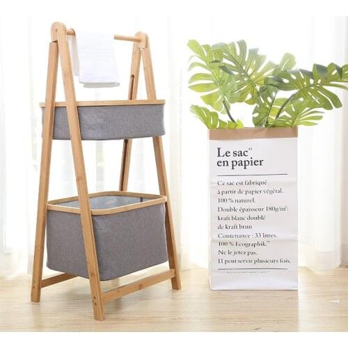 Dirty Clothes Basket Storage Basket Living Room Toy Storage Basket Bedroom Multi-layer Storage Rack Foldable Shelf Layered