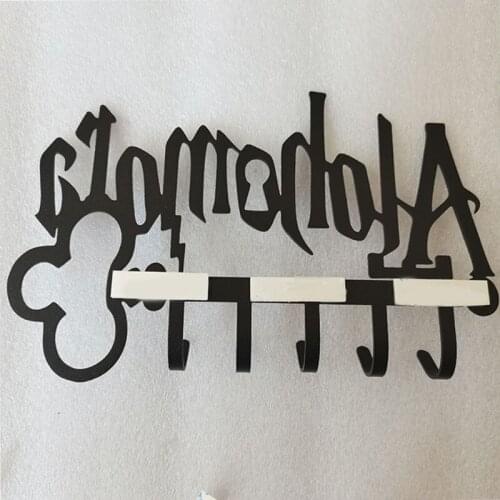 Halloween Creative Metal Key Holder wih 5 Hooks Iron Art Wall Mounted Adhesive Black Hanger Organizer Hat Towel Rack Home Decor