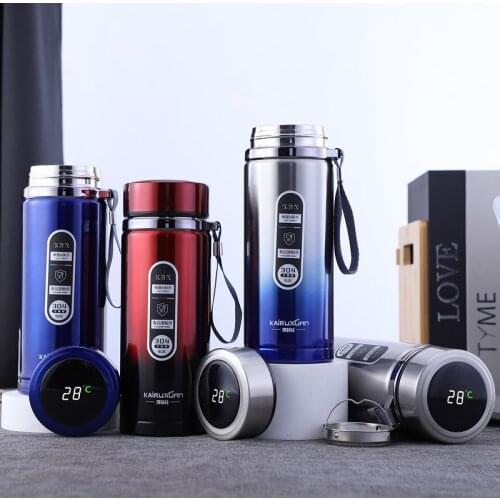 800ml 1000ml High Capacity Business Thermos Mug Led Digital Temperature Display Stainless Steel Coffee Thermal Mugs