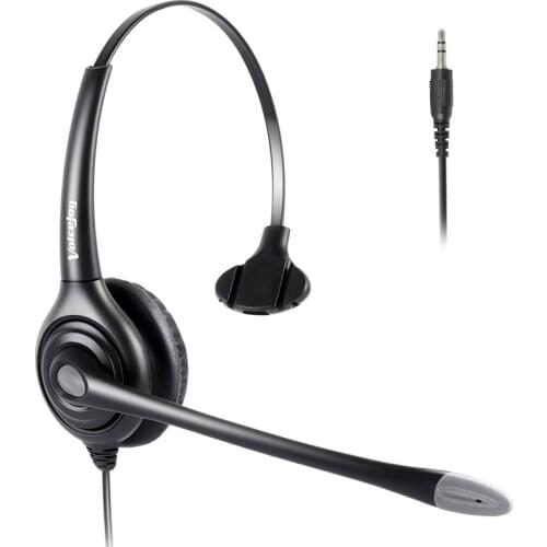 VoiceJoy Noise Cancelling Microphone headset with Quick Disconnect connector and Special 3.5mm jack ONLY For Alcatel phones