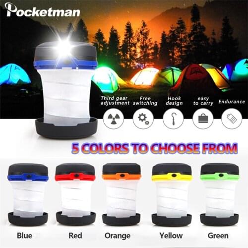Multifunction Collapsible Outdoor Tent Lights LED Portable Outdoor Flashlight Mini Lamp Emergency Pocket AA lantern Camping