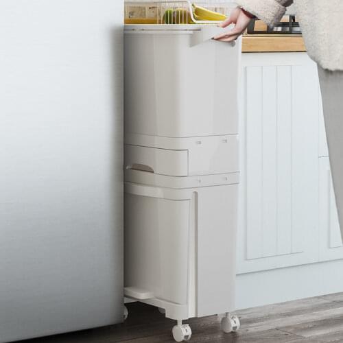 Kitchen Trash Can Recycle Bin Sorting Trash Bin Household Dry And Wet Separation Waste Bin Classification Rubbish Bin with wheel