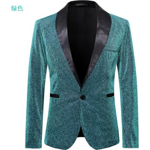 New Style Party Performance Host Men Suit Fit Slim Bling Sequins Designer Men Coat In Stock Free Shipping