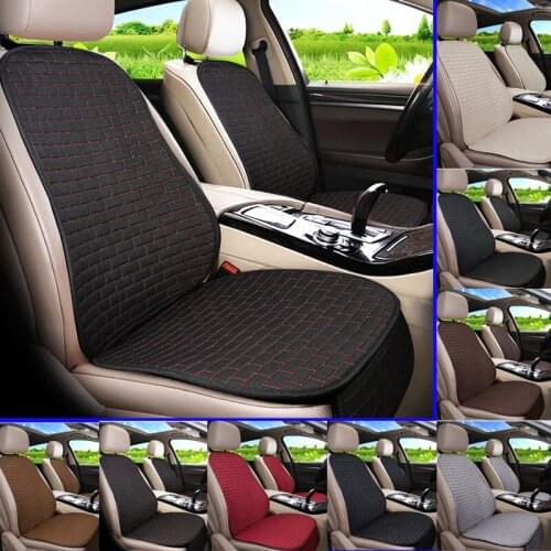 Car Seat Cover Front/Rear Flax/Linen Seat Cushion Protector Pad Black/Red/Beige/Grey/Coffee/Brown For Dacia Sandero E7 X45