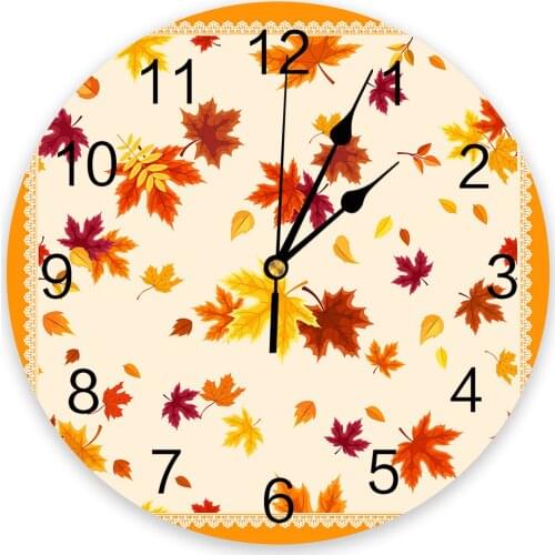 Maple Leaf Autumn Wall Clock Modern Design Home Decor Silent Wall Clock Living Room Decor Wall Clock
