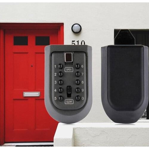 Wall Hanging Key Code Lock Thickening Iron Key Box Outdoor Wall Mount Spare Key Safe Box Wall Hanging Key Code Lock