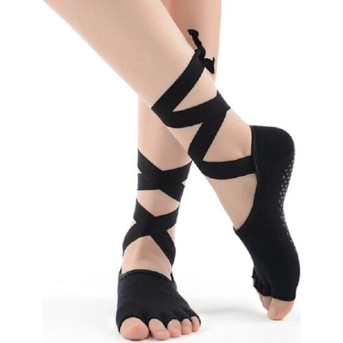 Lacing five toe yoga socks ladies ballet socks wholesale Dance, yoga, pilates
