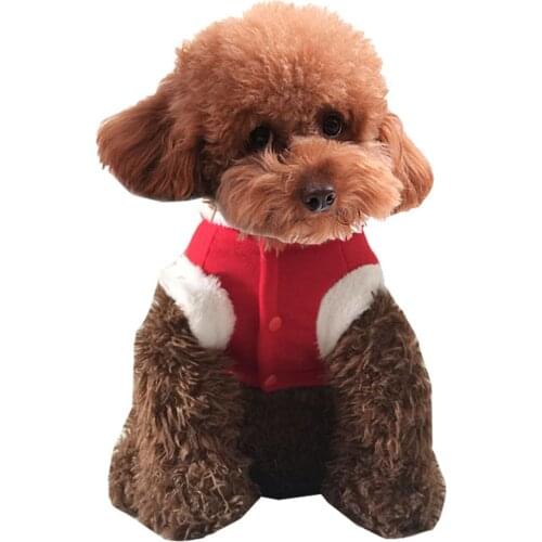 New Hot Creativity Cute Santa Pet Dog Christmas Clothes Velvet Dress Wide Waistband Round Ball Hat Party Warm Hooded Outerwear