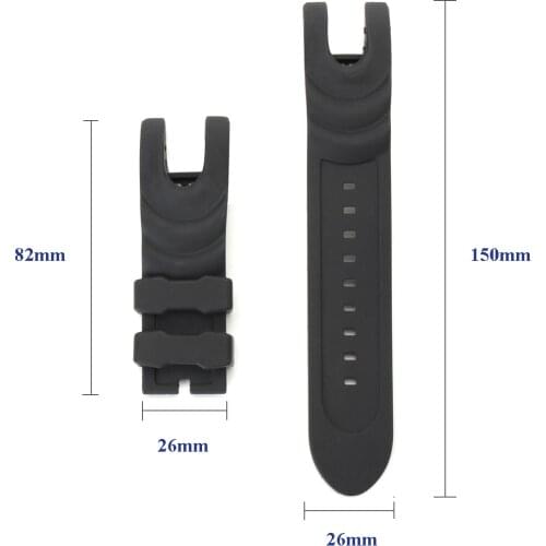 New Black Rubber Wrist Watch Band Strap 26mm Replacement For Invicta Reserve Collection Venom Durable Two Piece Strap