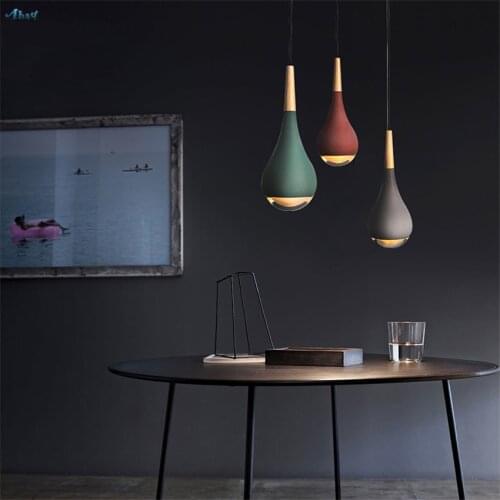 Nordic Single Head Droplet Cement Pendant Lights Hanging Wire Lamps Living Room Restaurant Luminaire Study Bedroom Home Deco