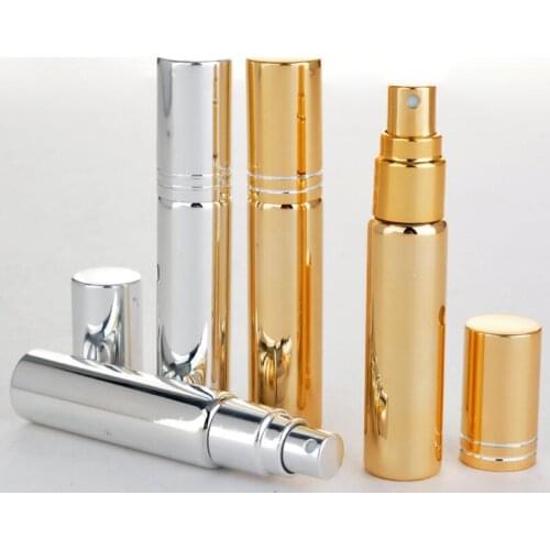 10ML Portable Tangent Lid UV Glass Refillable Perfume Bottle With Atomizer Empty Parfum Case LX5271