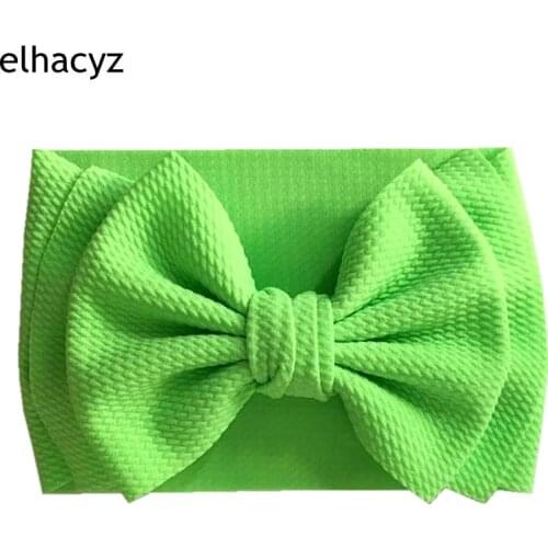 2021 New Neon Color Hair Bows Headband Fashion Summer Bullet Fabric Girls Hair Bands Kids Turban Head Wrap Hair Accessories