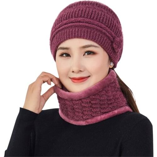 Beanies Hat Scarf Set Autumn Winter Women Adult Beanies Windproof Cycling Skiing Knit Hat Scarf Sets Warm Knitted Cap Шляпа
