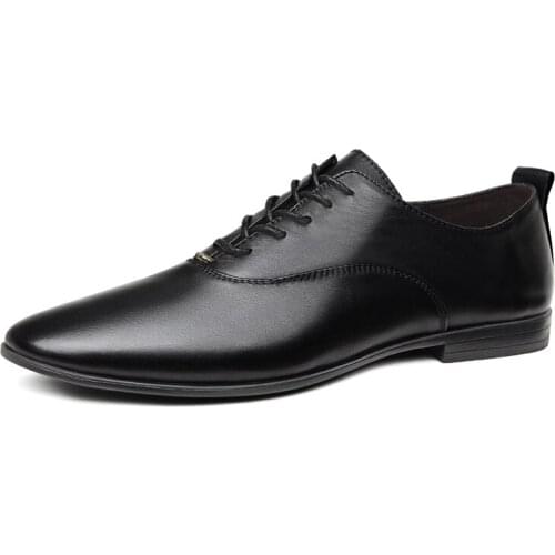 Shoes Casual Mens Dress Shoes Real Leather Men Black Casual Formal Flat Shoe Man Sneakers High Heel For Leisure