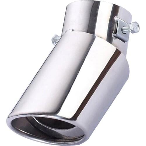 Universal High Quality Car Rear Round Stainless Steel Exhaust Pipe Tail Muffler Accessories silvery For Car Styling