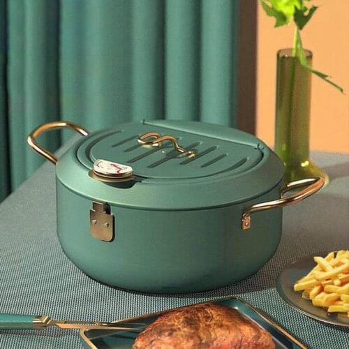 Kitchen Deep Frying Pot Induction Cooker Universal Temperature Controlled Mini Stainless Steel Fryer Tempura Fried Chicken Pan