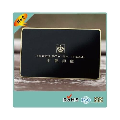 Custom logo stainless steel black metal business card