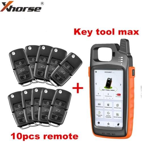Xhorse VVDI Key Tool Max Key Programmer With 10pcs Universal XKB501EN Wire Remote Key Get Free ID48 96bit Function
