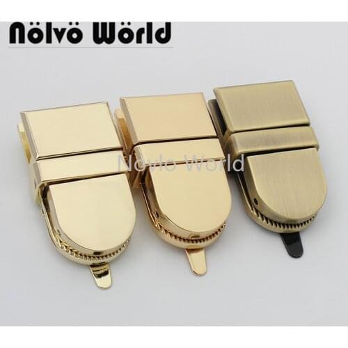 10-30 sets 4 colors 24*42mm rectangle brush antique color metal press lock for luggage man briefcase purse clasp accessories