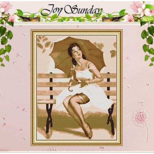 Woman With The Umbrella Counted Cross Stitch 11CT 14CT Cross Stitch Set Wholesale Chinese Cross-stitch Kit Embroidery Needlework