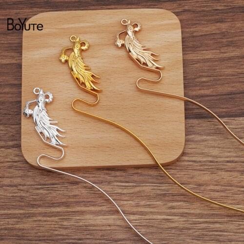 BoYuTe (10 Pieces/Lot) 41*21MM Alloy Phonix Head Welding 135*3MM Snake-Shaped Hair Stick Diy Handmade Jewelry Accessories